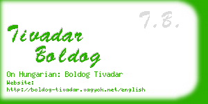 tivadar boldog business card